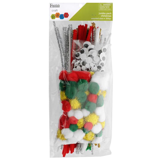Essentials by Leisure Christmas Arts Jumbo Craft Pack, 300ct.